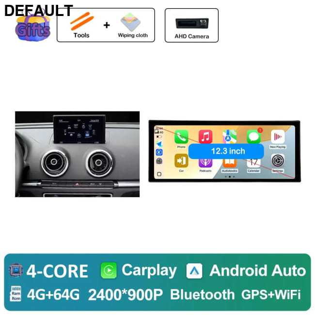 GPS Car Radio for Audi A3 2013 - 2020 Audio Multimedia 4G-64G CAM DVD Players - Motor Vehicle A/V & In-Dash Systems