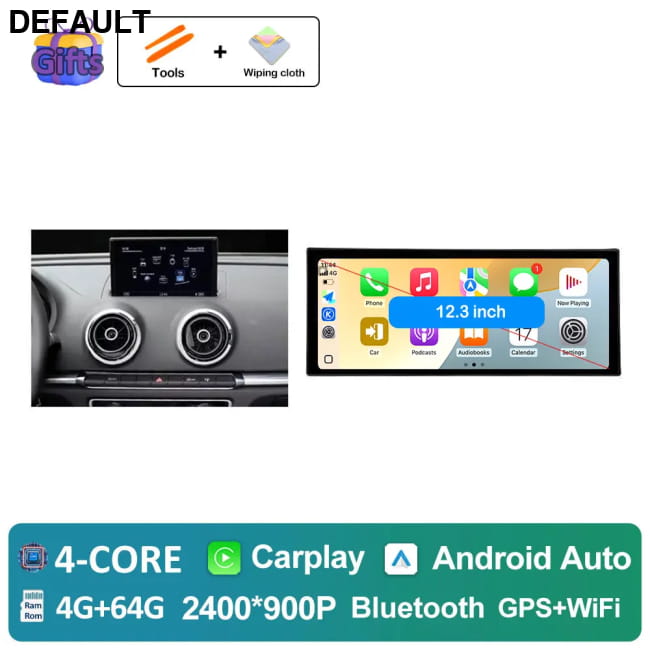 GPS Car Radio for Audi A3 2013 - 2020 Audio Multimedia 4G-64G DVD Players - Motor Vehicle A/V & In-Dash Systems