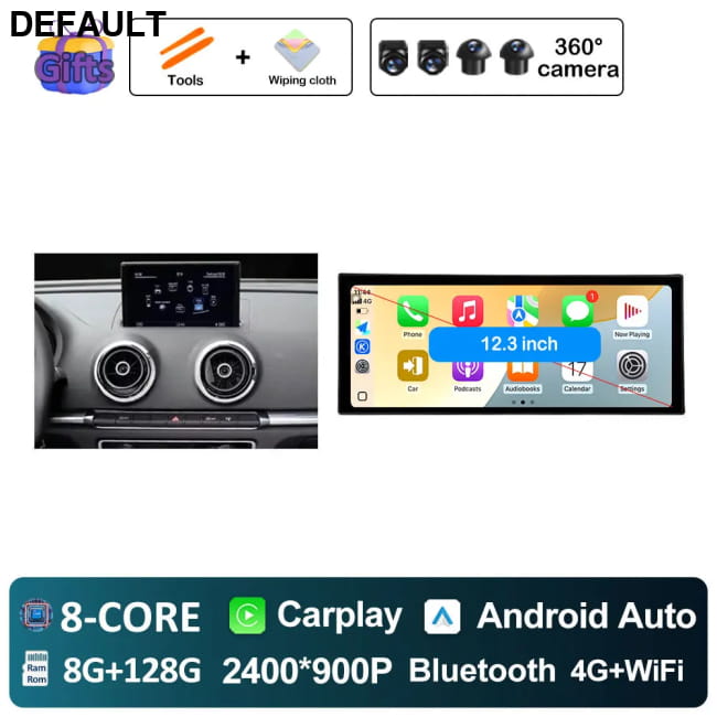 GPS Car Radio for Audi A3 2013 - 2020 Audio Multimedia 8G-128G 360 C DVD Players - Motor Vehicle A/V & In-Dash Systems