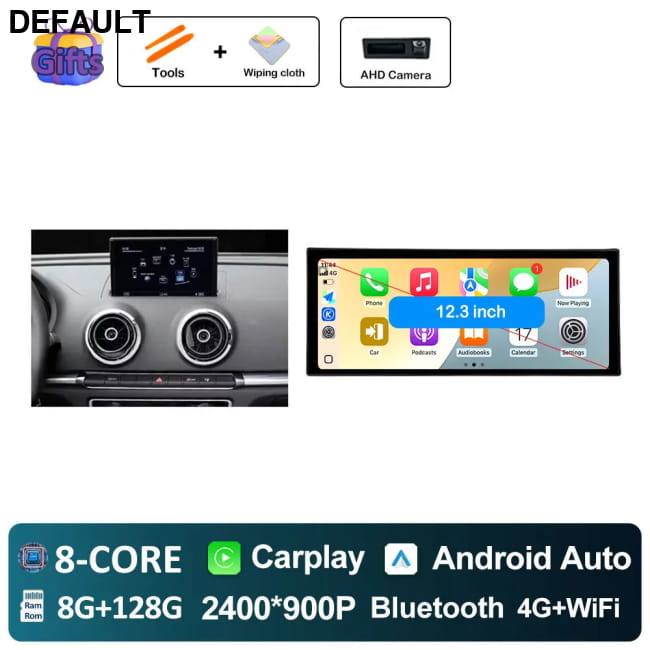 GPS Car Radio for Audi A3 2013 - 2020 Audio Multimedia 8G-128G CAM DVD Players - Motor Vehicle A/V & In-Dash Systems