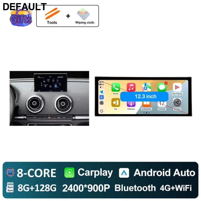 GPS Car Radio for Audi A3 2013 - 2020 Audio Multimedia 8G-128G DVD Players - Motor Vehicle A/V & In-Dash Systems
