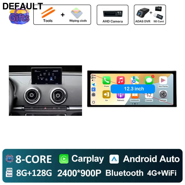 GPS Car Radio for Audi A3 2013 - 2020 Audio Multimedia 8G-128G DVR DVD Players - Motor Vehicle A/V & In-Dash Systems