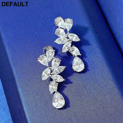 Halaile S925 Sterling Silver Zircon Jewelry High Carbon Diamond Drop Earrings Luxury Fine Trendy Elegant Gift for Women