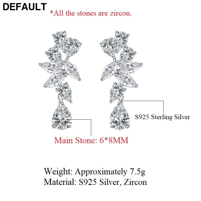 Halaile S925 Sterling Silver Zircon Jewelry High Carbon Diamond Drop Earrings Luxury Fine Trendy Elegant Gift for Women