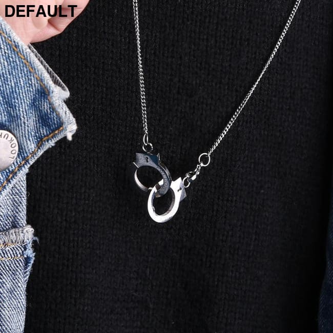 Handcuff Pendant Necklace Fashion Friendship Necklaces Stainless Steel for Women handcuff Sterling Silver