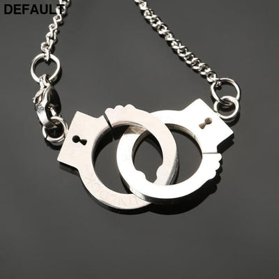 Handcuff Pendant Necklace Fashion Friendship Necklaces Stainless Steel for Women handcuff Sterling Silver