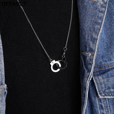 Handcuff Pendant Necklace Fashion Friendship Necklaces Stainless Steel for Women handcuff Sterling Silver