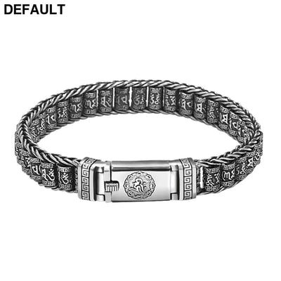 Handmade Creative Bracelets Men Lucky Buddhist Scripture Turn Beads Retro Six-character Mantra Personalized Fashion