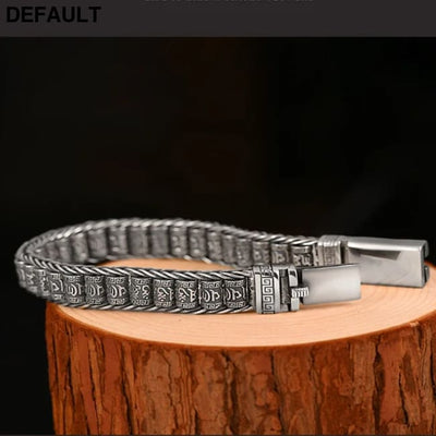 Handmade Creative Bracelets Men Lucky Buddhist Scripture Turn Beads Retro Six-character Mantra Personalized Fashion