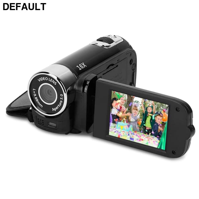 HD 1080P Digital Video Camcorder 2.7in 16X Zoom DV Camera 270° Rotation Rechargeable Kid w/Fill Light Selfie Black