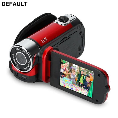 HD 1080P Digital Video Camcorder 2.7in 16X Zoom DV Camera 270° Rotation Rechargeable Kid w/Fill Light Selfie Red