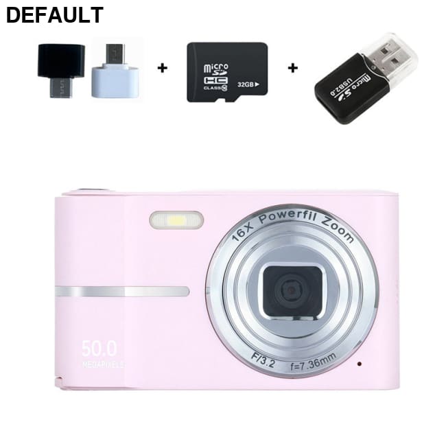 HD 4K Pixel Digital Camera Student Mini Shooting Pink / With 32GB Cameras Best Selling Products