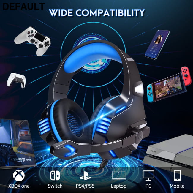 Head mounted gaming headphones RGB wired Headsets