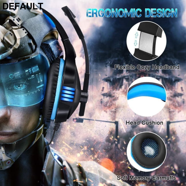 Head mounted gaming headphones RGB wired Headsets
