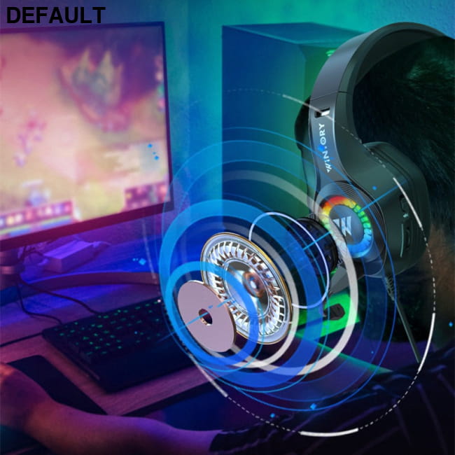 Head mounted gaming headphones wired e-sports luminous Black RGB Headsets