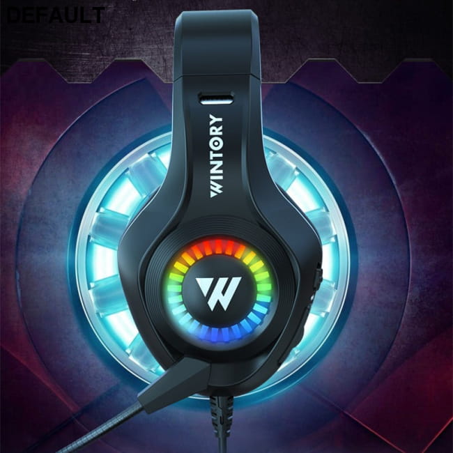 Head mounted gaming headphones wired e-sports luminous Black RGB Headsets