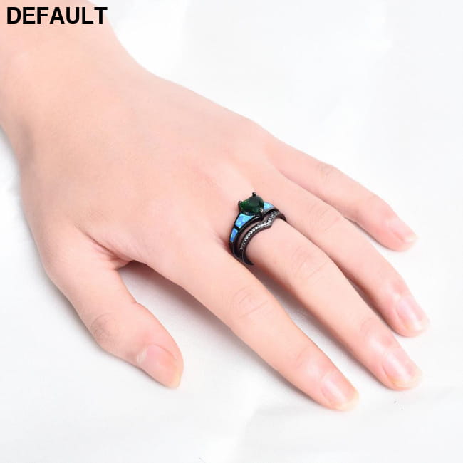 Heart Fire Opal Rings For Women Vintage Fashion Jewelry Sterling Silver