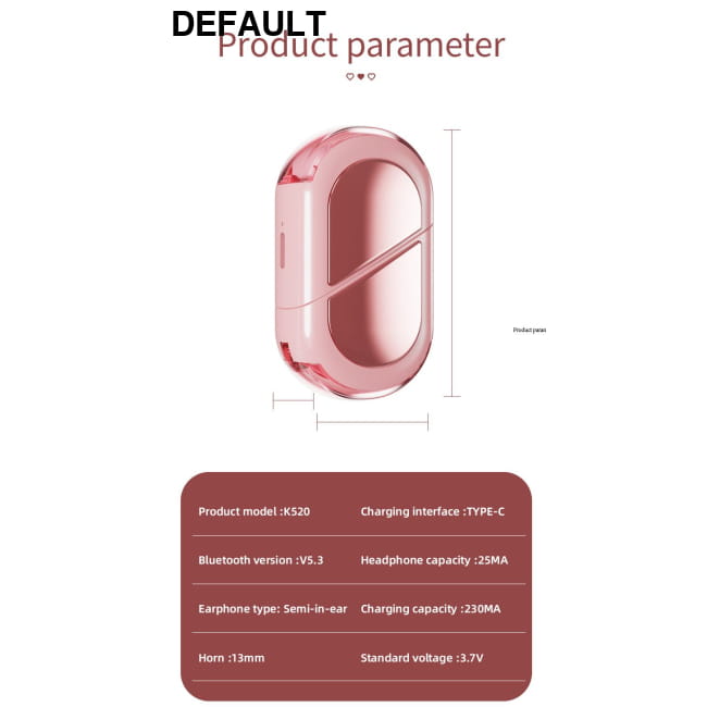 heart shape wireless earbuds Mini Bluetooth Earphones Telephone Accessories