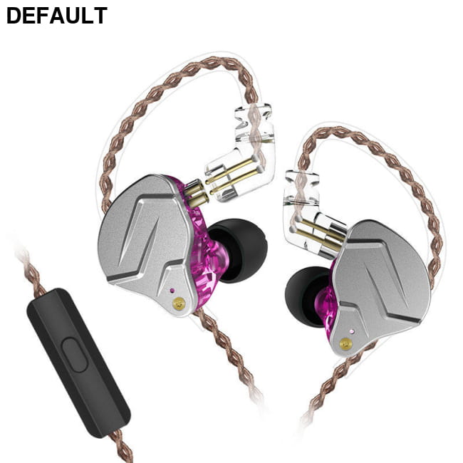 Heavy Bass Metal Wired In-Ear Music Headphones Silver purple / With wheat Earbuds