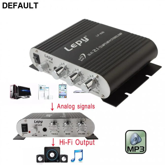 Hi-Fi 2.1 LP-838 Power Car Amplifier for Motorbike Home MP3 Amplifiers Motor Vehicle