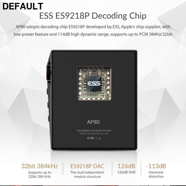 Hidizs AP80 HIFI MP3 Player Portable Touch Screen Sports Bluetooth Music FLAC LDAC USB DAC DSD 64/128 FM Radio DAP