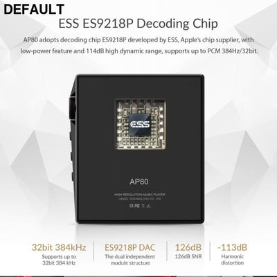 Hidizs AP80 HIFI MP3 Player Portable Touch Screen Sports Bluetooth Music FLAC LDAC USB DAC DSD 64/128 FM Radio DAP