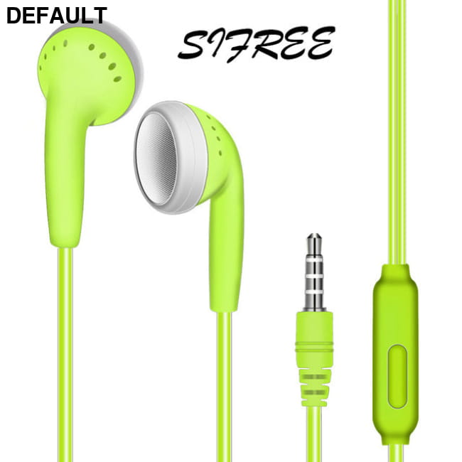Hifi Heavy Bass Earphone Music Stereo Wired Headphones Green Earbuds In-Ear