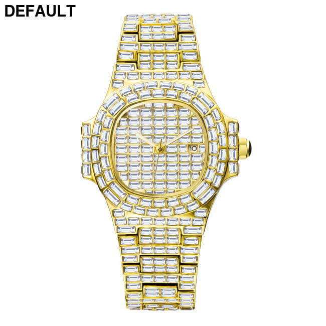 High-grade Full Drill Square Waterproof Calendar Gold Men Quartz Watches Best Selling Products