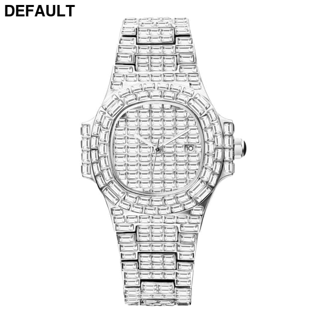 High-grade Full Drill Square Waterproof Calendar Silver Men Quartz Watches Best Selling Products