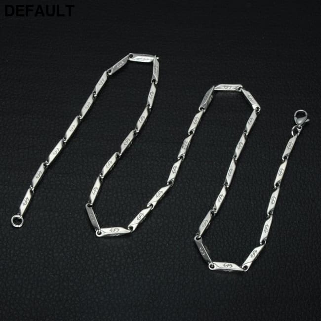 High Polished Gold Color Titanium Stainless Steel US Dollar Pattern Stick Aberdeen Chain Necklaces for Men Jewelry