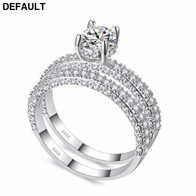 High quality Rose Gold White Women Fashion AAAA Cubic 6 / H11 Sterling Silver Rings