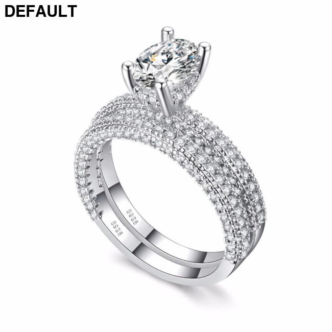 High quality Rose Gold White Women Fashion AAAA Cubic Sterling Silver Rings