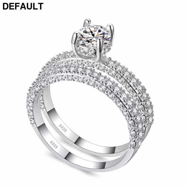 High quality Rose Gold White Women Fashion AAAA Cubic Sterling Silver Rings