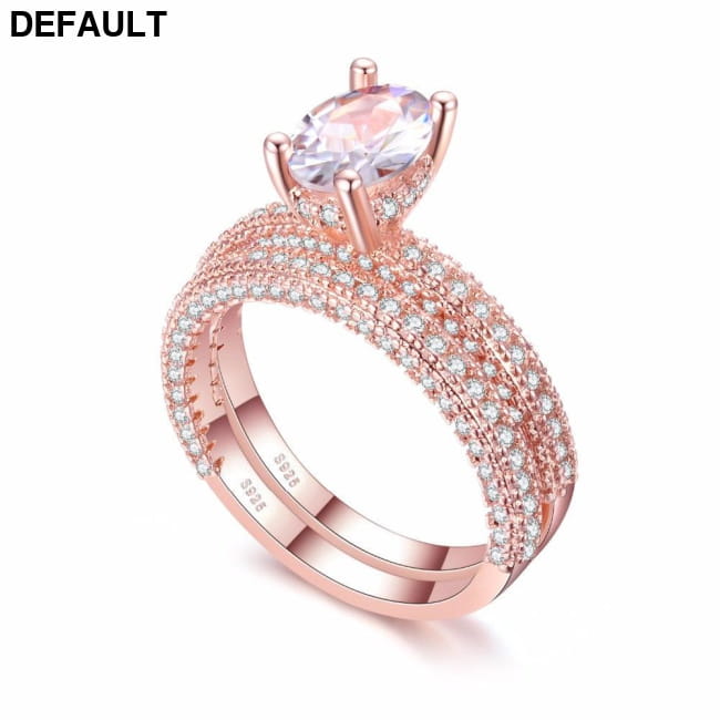 High quality Rose Gold White Women Fashion AAAA Cubic Sterling Silver Rings