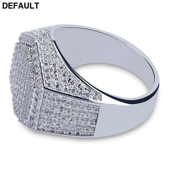 Hip Hop Fashion Rings Copper Gold Silver Color Iced Men