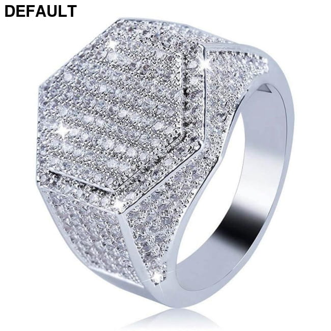 Hip Hop Man Ring Micro Pave CZ Silver Gold Color / 8 Men Rings
