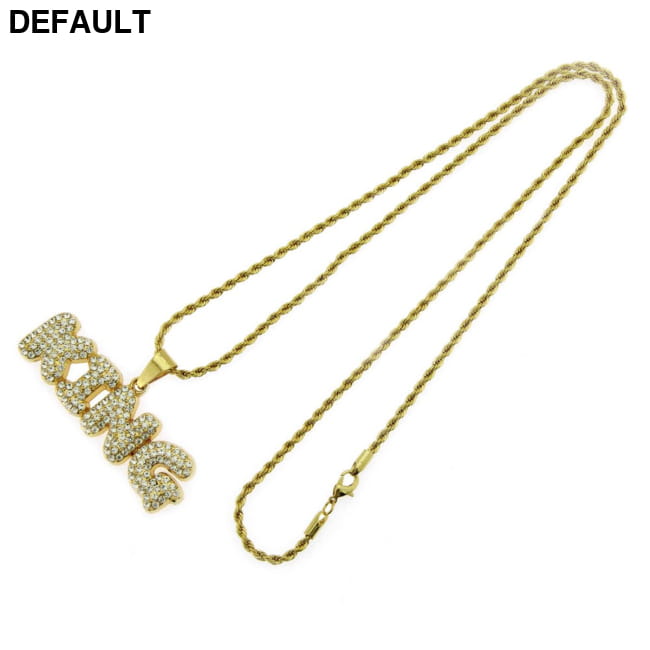 Hip Hop Men’s Diamond Alphabet King Pendant Necklace Rock Men Necklaces Sterling Silver