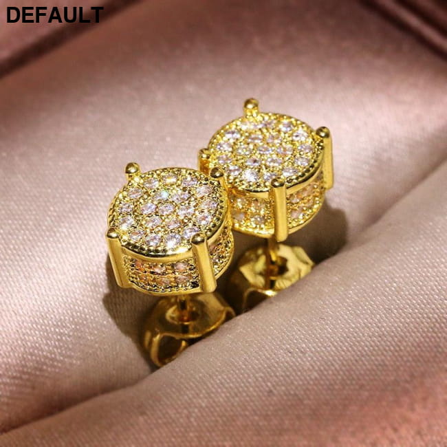 Hiphop Micro pave Lab Diamond Stud Earring Real 925 Sterling Silver Earrings Jewelry
