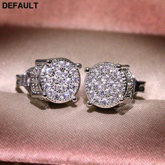 Hiphop Micro pave Lab Diamond Stud Earring Real 925 Sterling Silver Earrings Jewelry