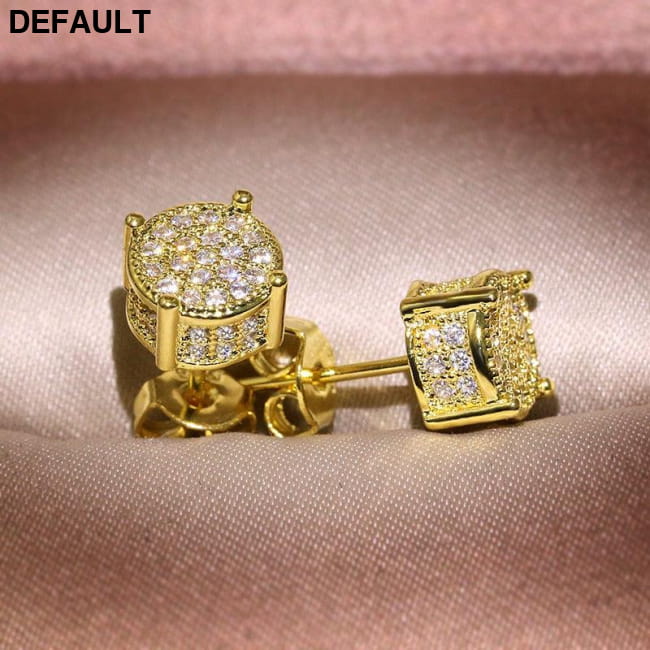 Hiphop Micro pave Lab Diamond Stud Earring Real 925 Sterling Silver Earrings Jewelry