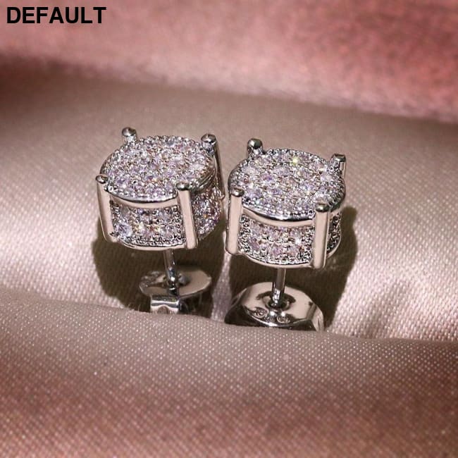 Hiphop Micro pave Lab Diamond Stud Earring Real 925 Sterling Silver Party Wedding Earrings for Women men Anniversary