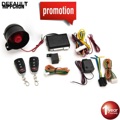 Hippcron Car Alarm Vehicle System 1-Way Universal Protection Security Keyless Entry Siren + 2 Remote Control Burglar