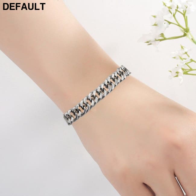 HNSP Punk 10MM Cuba Chain Bracelet For Men Male Stainless Steel Bracelets Gift wholesale