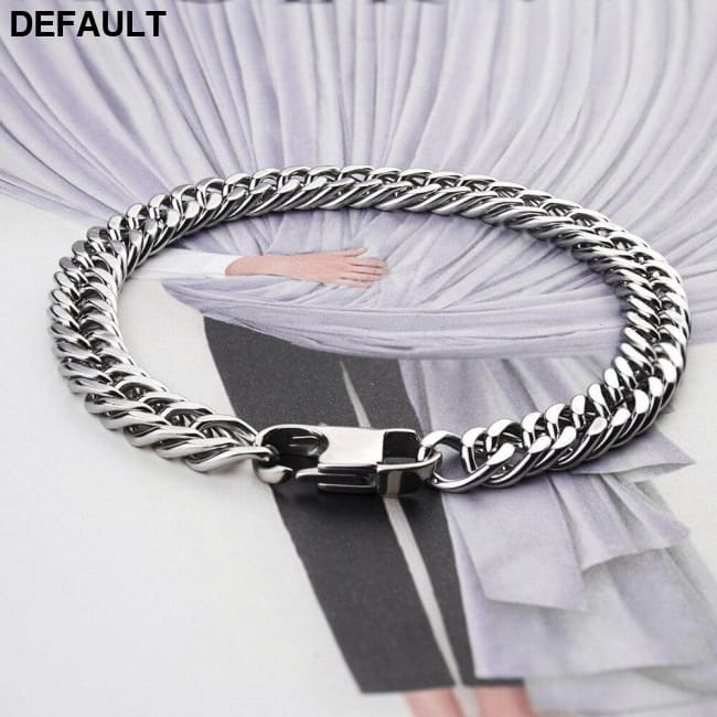 HNSP Punk 10MM Cuba Chain Bracelet For Men Male Stainless Steel Bracelets Gift wholesale