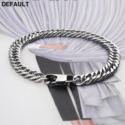 HNSP Punk 10MM Cuba Chain Bracelet For Men Male Stainless Steel Bracelets Gift wholesale