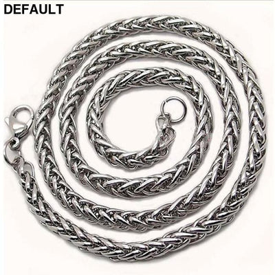 HNSP STAINLESS STEEL TWIST CHAIN NECKLACE FOR MEN 4MM / 70cm Men Necklaces Sterling Silver Jewelry