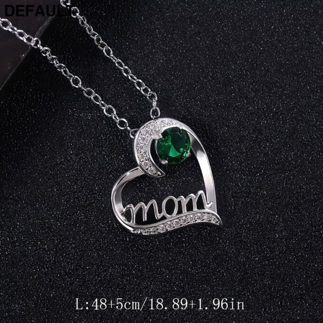 Hollow Heart-Shaped Inlaid Rhinestone Mom Pendant Necklace Chic Design Mother’s Day Gift For Women Mother Daughter