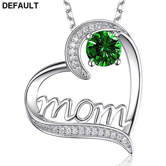 Hollow Heart-Shaped Inlaid Rhinestone Mom Pendant Necklace Chic Design Mother’s Day Gift For Women Mother Daughter
