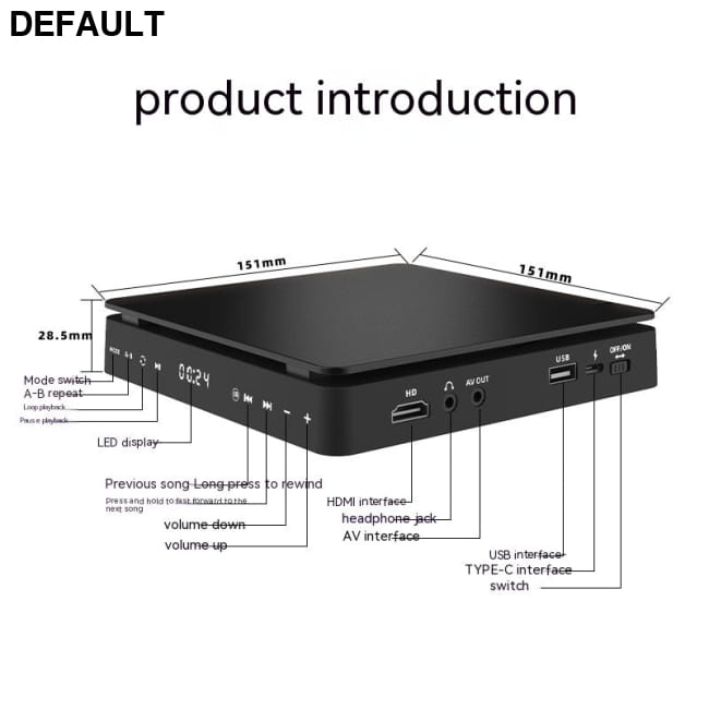 Home DVD HD Player Mini CD Black / KC708 Edition Players Electronics