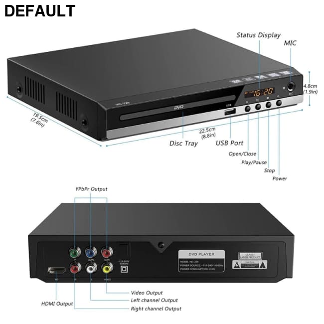 Home DVD Player Full High-defination 1080P Digital EVD-Disc Support SVCD CD-RW VCD U.S. regulations Players & Blu-ray